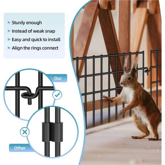 37ft (L) X 13in (H) Garden Animal Barrier Fence, 26 Pack No Dig Dog Fence - Picture 7 of 8